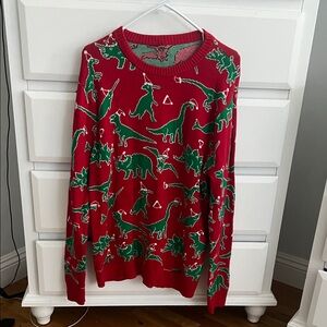 Red Dinosaur Pattern Sweater